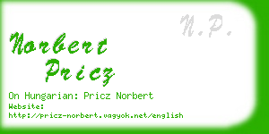 norbert pricz business card